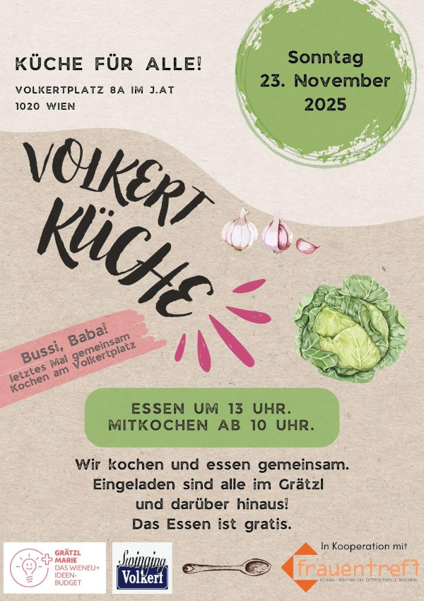 KüfA  am Volkertmarkt: Küche für alle - Gutes Essen für alle - Gutes Leben für alle